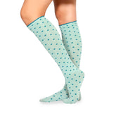 Blue Polka Dot Microfiber Knee High Socks